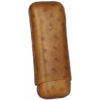 Cigarrenetui 2-er Robusto Braun mit Straussenprägung