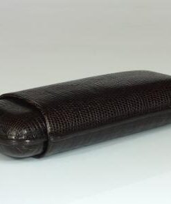 Cigarrenetui 2-er Robusto braun mit Eidechsenprägung