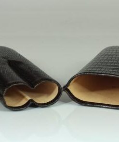 Cigarrenetui 2-er Robusto braun mit Eidechsenprägung