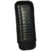Cigarrenetui 2-er Robusto schwarz mit Eidechsenprägung