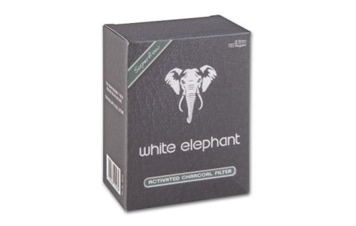 Pfeifenfilter WHITE ELEPHANT Superflow Aktivkohle 9 mm 150 Stück