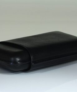 Cigarrenetui 3er Robusto Lizard schwarz glatt