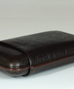 Cigarrenetui 3er Robusto Lizard Braun