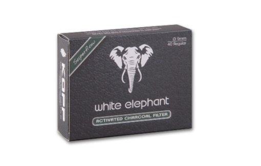 Pfeifenfilter WHITE ELEPHANT Superflow Aktivkohle 9 mm 40 Stück