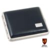Zigarettenetui Leder 18er King Size schwarz Gravurfeld und Gummizug