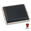 Zigarettenetui Leder 18er King Size schwarz Rahmen chrom mit Gummizug