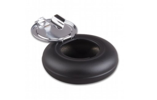 Taschenascher Metall schwarz 2 cm hoch 6 cm Durchmesser