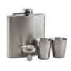 Taschenflasche CONEY Set chrom 180 ml mit Trichter und Becher