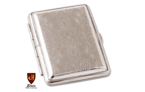 Zigarettenetui Metall 14er Venetian Gravurfeld und Gummizug