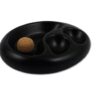 Pfeifenascher Keramik schwarz matt oval 2 Ablagen