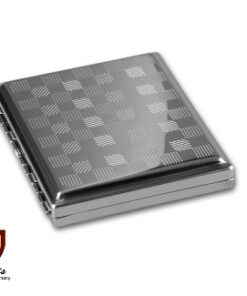 Zigarettenetui Metall 18er chrom Quadrate mit Clip