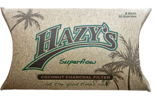 Hazy's 50 Roll Your Own Coconut Charcoal Filter 8mm (10x)