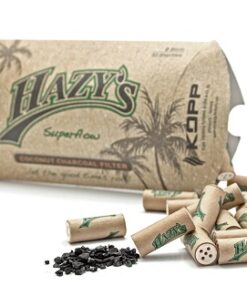 Hazy's 50 Roll Your Own Coconut Charcoal Filter 8mm (10x)