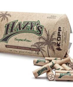 Hazy's 50 Roll Your Own Coconut Charcoal Filter 8mm (10x)