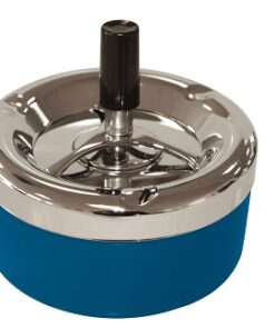 Aschenbecher 11 cm Blau/Chrom