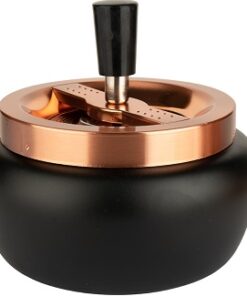 Zorr Aschenbecher 13 cm schwarz matt/champange