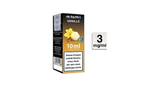 e liquid nikoliquids vanille 3 mg 50 pg / 50 vg
